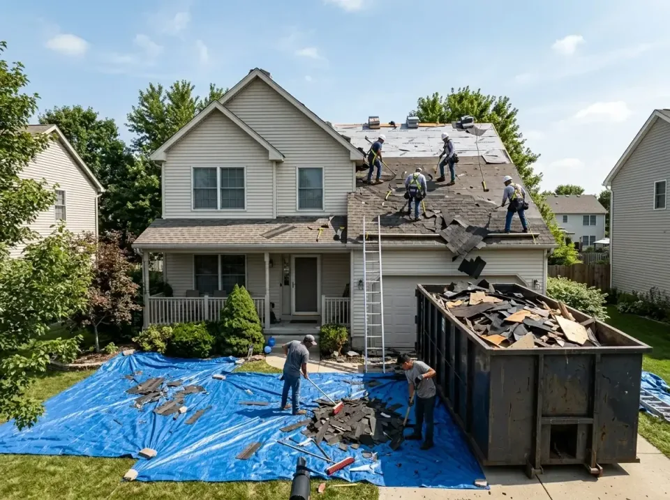 roof-replacement-debris-remova-004 — frequently asked questions, Cheapest Dumpster Rentals in DeKalb, IL